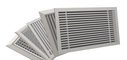Rejillas de ventilación fabricadas en aluminio de construcción modular - también indicada para disposición horizontal continua